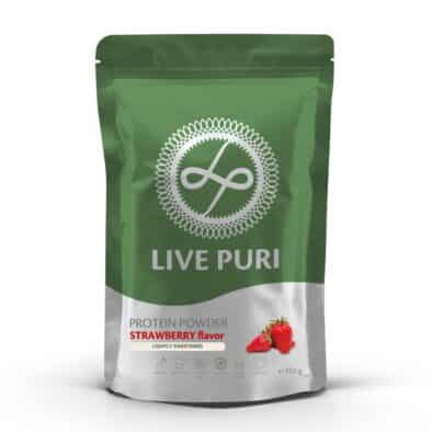 Live Puri aardbei licht gezoet eiwitpoeder 250g