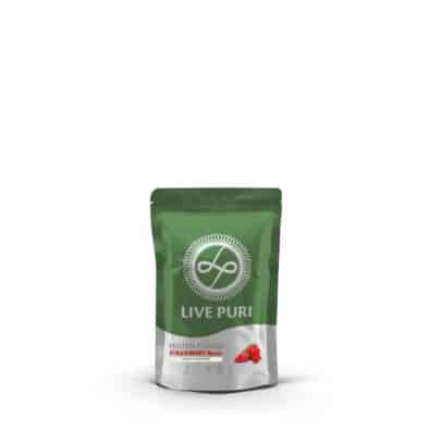 Live Puri aardbei licht gezoet eiwitpoeder 25g