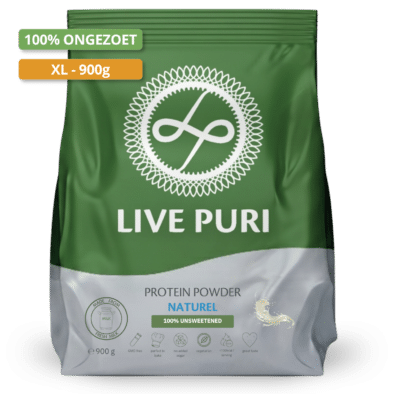 Live Puri naturel ongezoet eiwitpoeder voordeelverpakking 900 gram zonder aroma smaakloos
