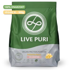 Live Puri eiwitpoeder Vegan Banaan Ongezoet XL donker NL