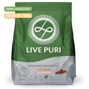 Live Puri eiwitpoeder Vegan Chai Ongezoet XL donker NL