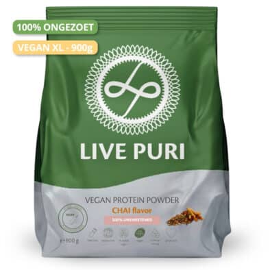 Live Puri eiwitpoeder Vegan Chai Ongezoet XL donker NL