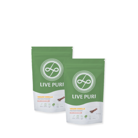 Live Puri Vegan vanille ongezoet eiwitpoeder proefsetje