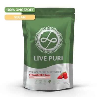 Live Puri vegan aardbei ongezoet eiwitpoeder 250g