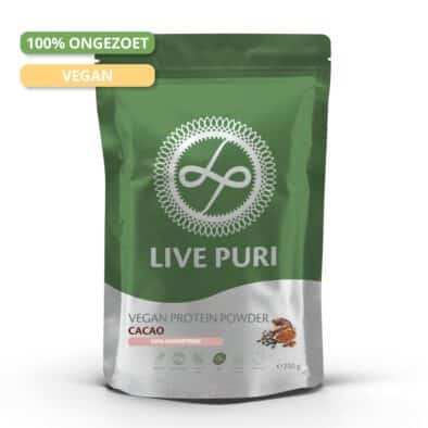 Live Puri vegan cacao ongezoet eiwitpoeder 250g