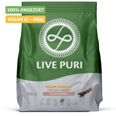 Vegan vanille eiwitpoeder ongezoet XL (900 gram)