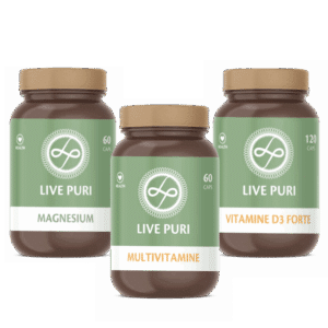 Vitamine voordeelverpakking multivitamine magnesium vitamine D3 Live Puri