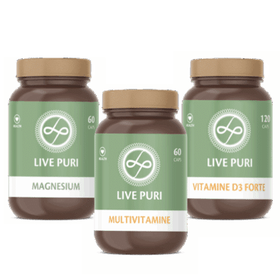 Vitamine voordeelverpakking multivitamine magnesium vitamine D3 Live Puri