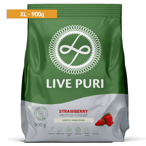 Aardbei eiwitpoeder licht gezoet XL (900 gram)