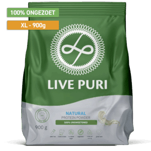 Live Puri naturel ongezoet eiwitpoeder voordeelverpakking 900 gram zonder aroma smaakloos