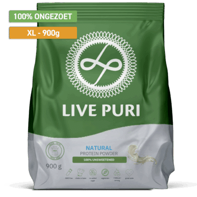 Live Puri naturel ongezoet eiwitpoeder voordeelverpakking 900 gram zonder aroma smaakloos