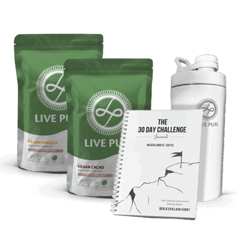 Live Puri vegan starter pack with stainless steel shaker