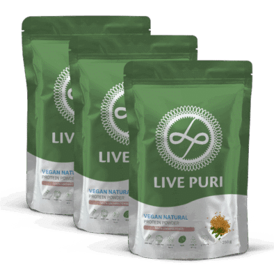 Naturel vegan eiwitpoeder ongezoet zonder onnodige toevoegingen voordeelverpakking Live Puri