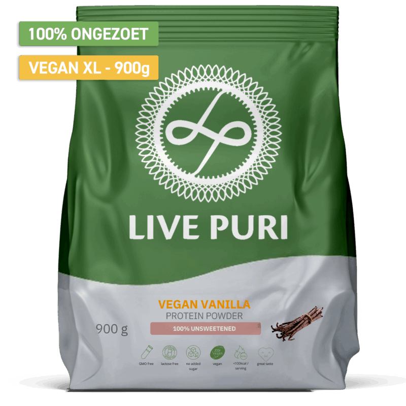 Vegan vanille ongezoet eiwitpoeder gemaakt van plantaardig eiwit erwteneiwitisolaat