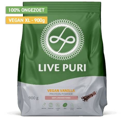Vegan vanille ongezoet eiwitpoeder gemaakt van plantaardig eiwit erwteneiwitisolaat