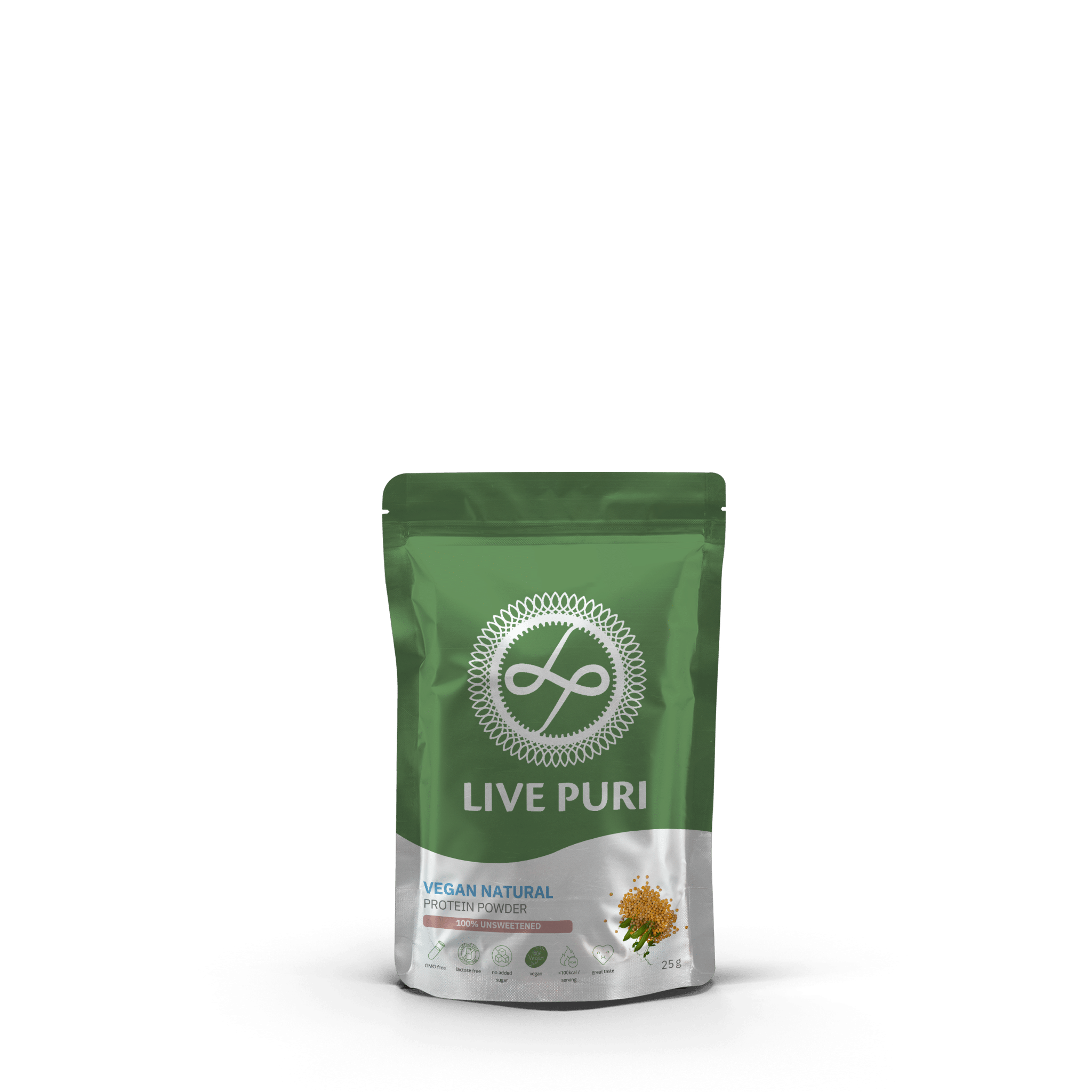 Live Puri vegan naturel eiwitpoeder ongezoet proefzakje