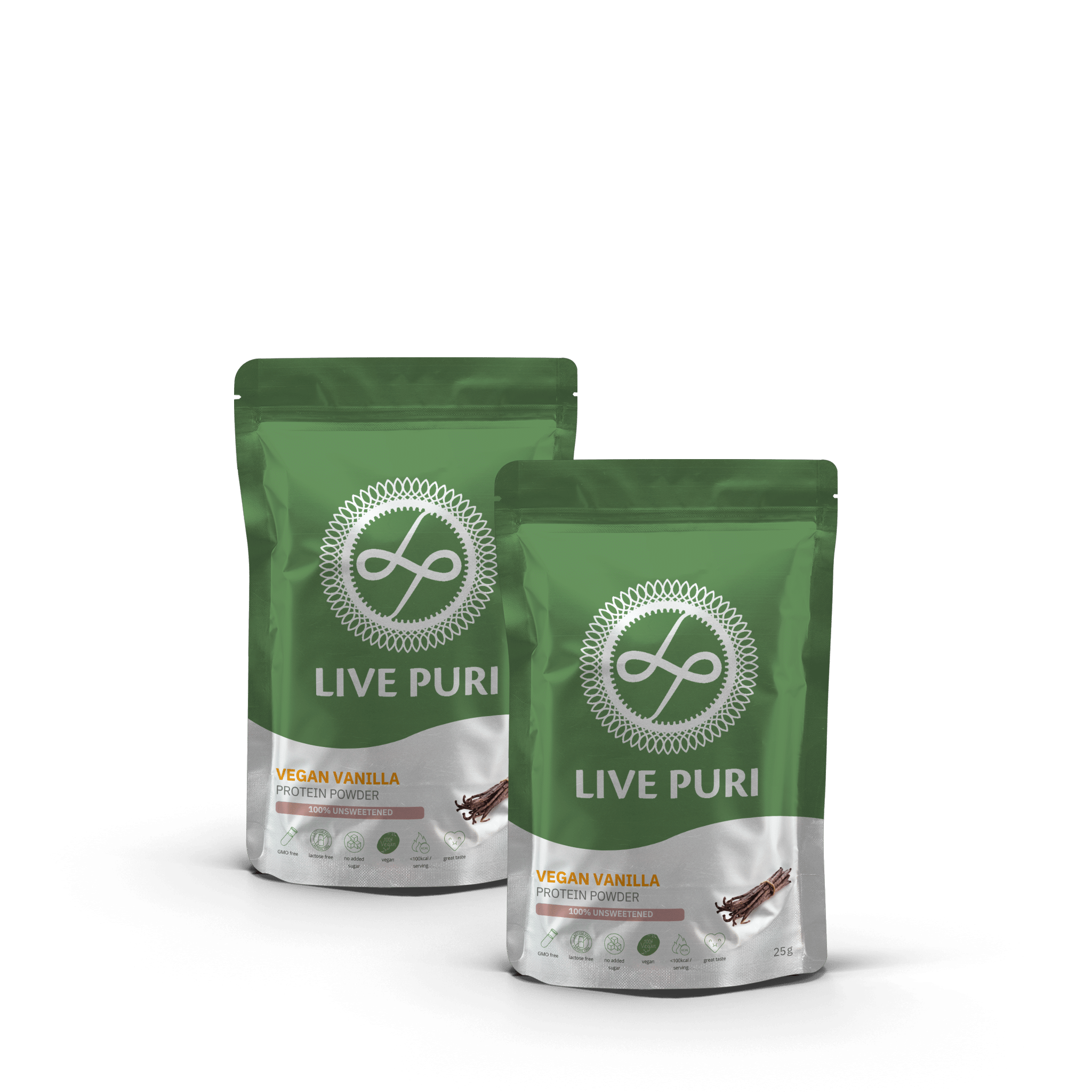 2x 25g vegan vanille eiwitpoeder - GRATIS verzending met code PROEFPURI