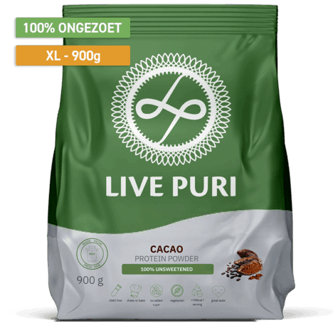 Chocolade eiwitpoeder ongezoet XL (900 gram)