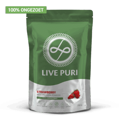Aardbei eiwitpoeder ongezoet Live Puri eiwitpoeder