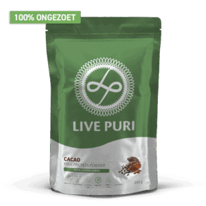 Cacao Chocolade eiwitpoeder ongezoet Live Puri eiwitpoeder