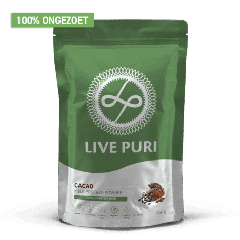 Cacao Chocolade eiwitpoeder ongezoet Live Puri eiwitpoeder