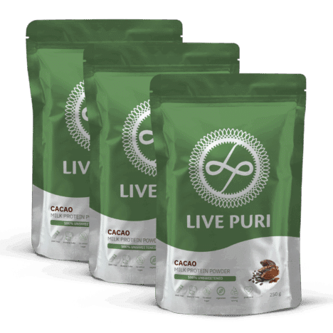 Pack économique de protéines de cacao au chocolat non sucrées Live Puri