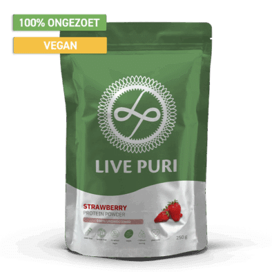Vegan aardbei eiwitpoeder ongezoet (250 gram)