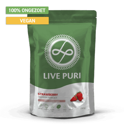 Vegan aardbei eiwitpoeder ongezoet (250 gram)