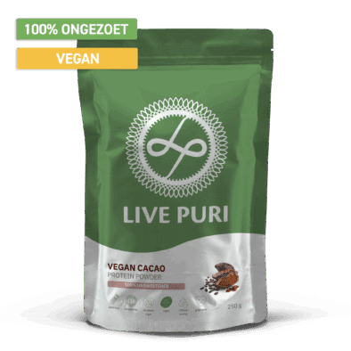 Vegan chocolade eiwitpoeder ongezoet Live Puri