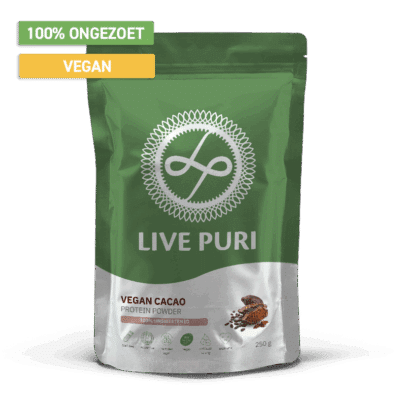 Vegan chocolade eiwitpoeder ongezoet Live Puri