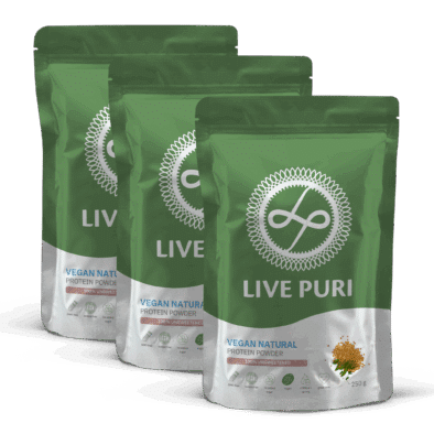 Naturel vegan eiwitpoeder ongezoet zonder onnodige toevoegingen voordeelverpakking Live Puri
